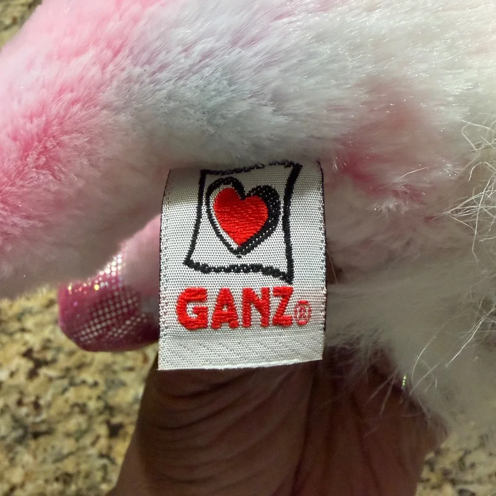 Ganz Webkinz Pink Pony Plush Stuffed Animal HM117 White Mane Tinsel  NO CODE